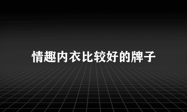 情趣内衣比较好的牌子
