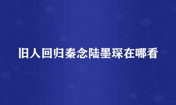 旧人回归秦念陆墨琛在哪看