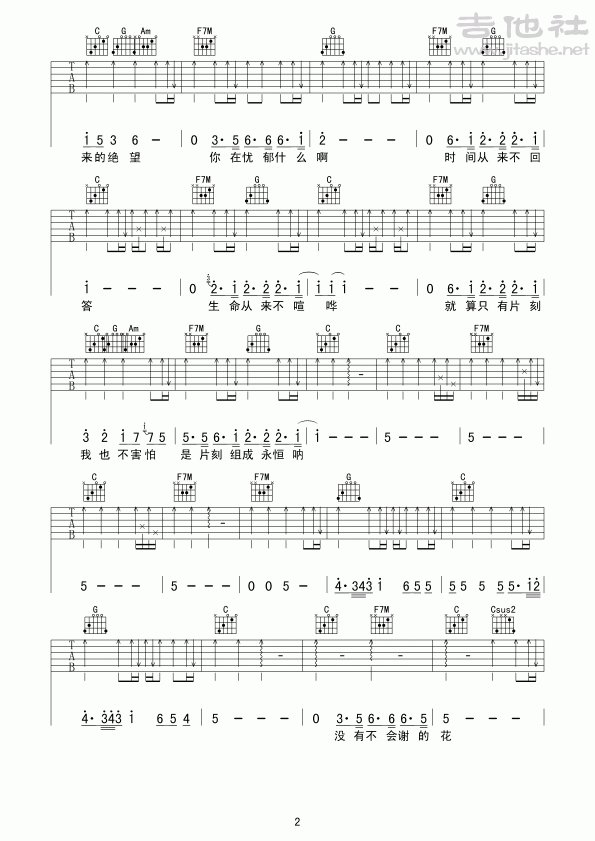 苏打绿《你在烦恼什么》吉他谱六线谱