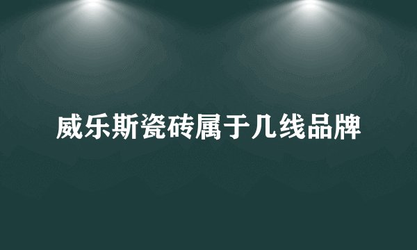 威乐斯瓷砖属于几线品牌