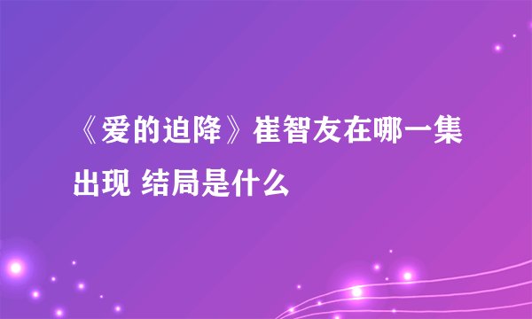 《爱的迫降》崔智友在哪一集出现 结局是什么