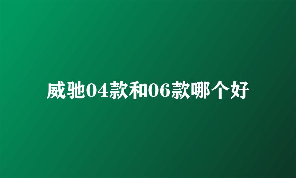 威驰04款和06款哪个好
