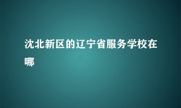 沈北新区的辽宁省服务学校在哪
