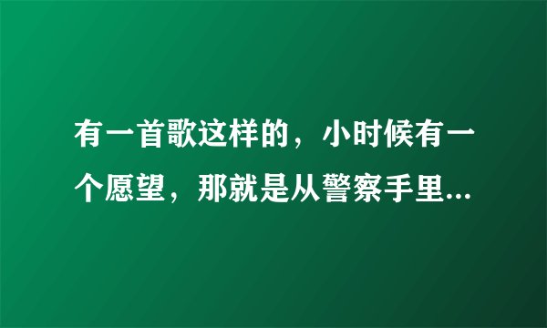 有一首歌这样的，小时候有一个愿望，那就是从警察手里抢一把手枪