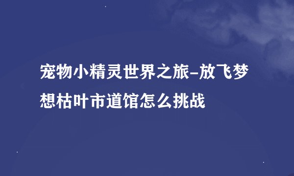 宠物小精灵世界之旅-放飞梦想枯叶市道馆怎么挑战