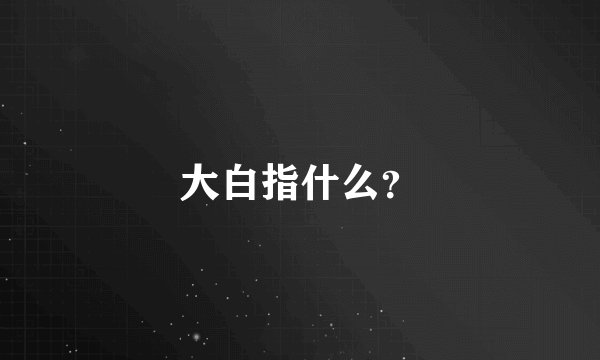 大白指什么？