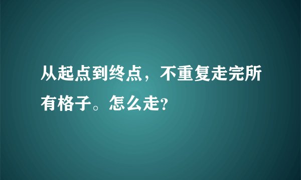 从起点到终点，不重复走完所有格子。怎么走？