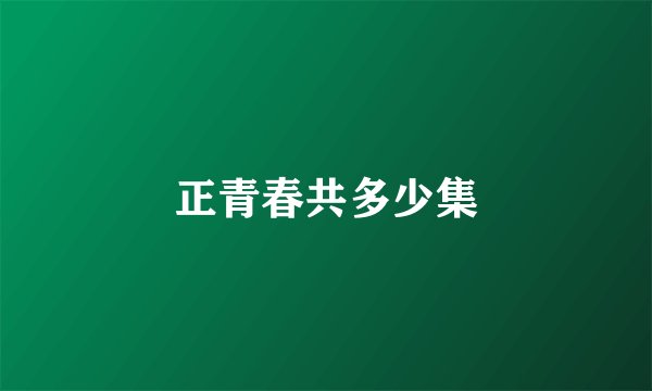 正青春共多少集