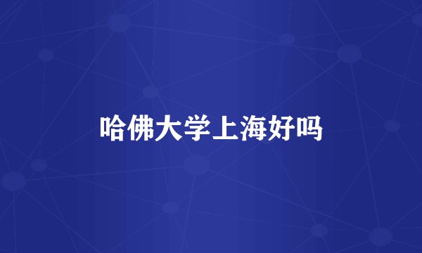 哈佛大学上海好吗