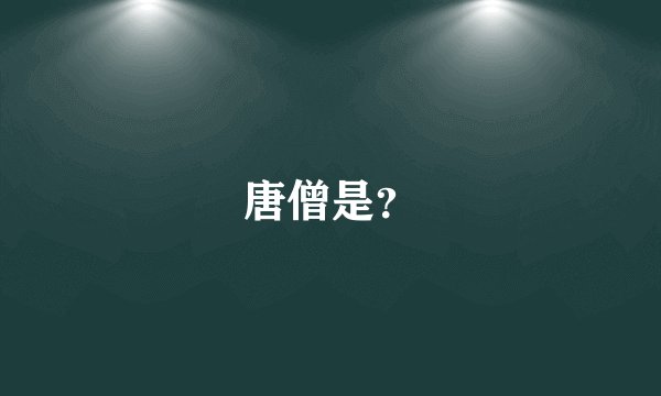 唐僧是？