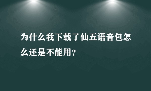 为什么我下载了仙五语音包怎么还是不能用？