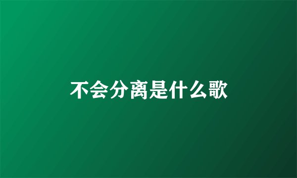 不会分离是什么歌