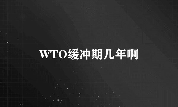 WTO缓冲期几年啊