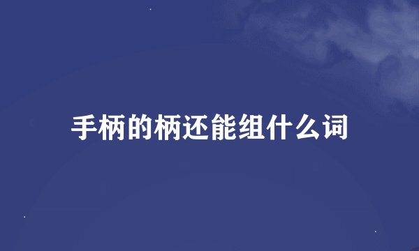 手柄的柄还能组什么词
