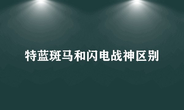 特蓝斑马和闪电战神区别