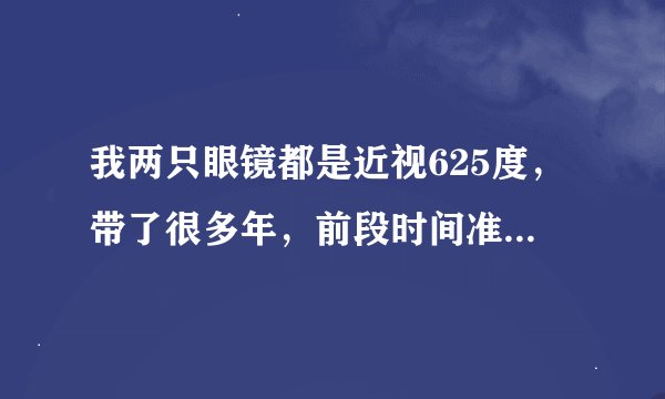 我两只眼镜都是近视625度，带了很多年，前段时间准备在TRIOO诚镜网配眼镜