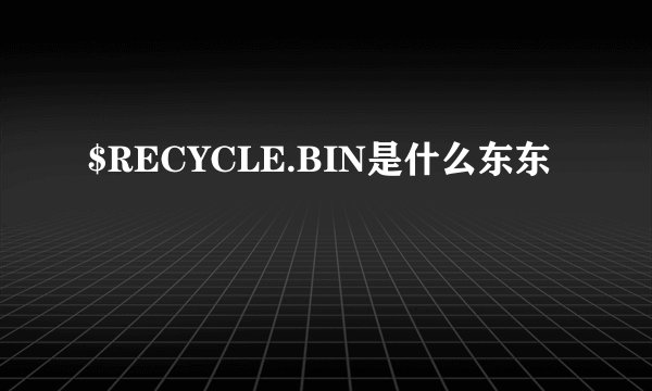 $RECYCLE.BIN是什么东东