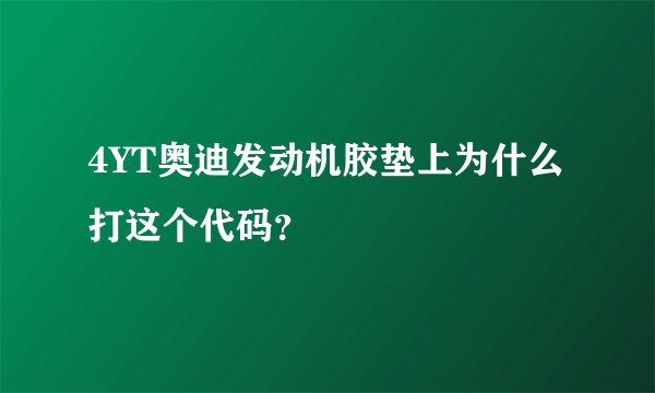 4YT奥迪发动机胶垫上为什么打这个代码？