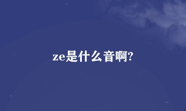 ze是什么音啊?