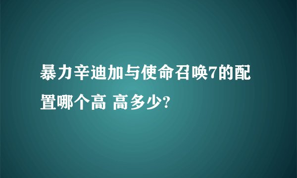 暴力辛迪加与使命召唤7的配置哪个高 高多少?