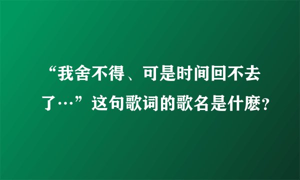 “我舍不得、可是时间回不去了…”这句歌词的歌名是什麽？