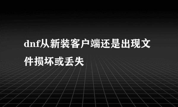 dnf从新装客户端还是出现文件损坏或丢失