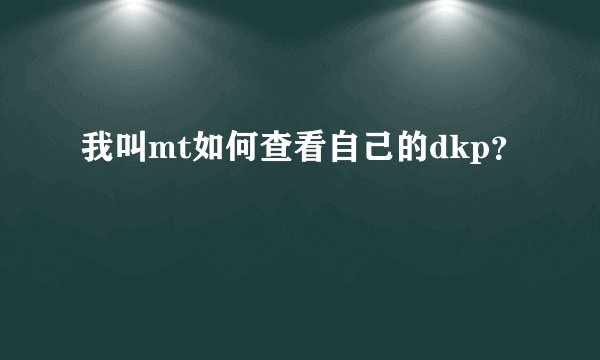 我叫mt如何查看自己的dkp？
