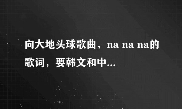 向大地头球歌曲，na na na的歌词，要韩文和中文翻译的，谢谢
