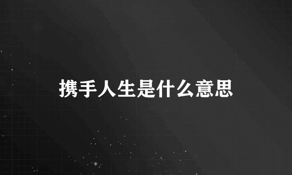 携手人生是什么意思