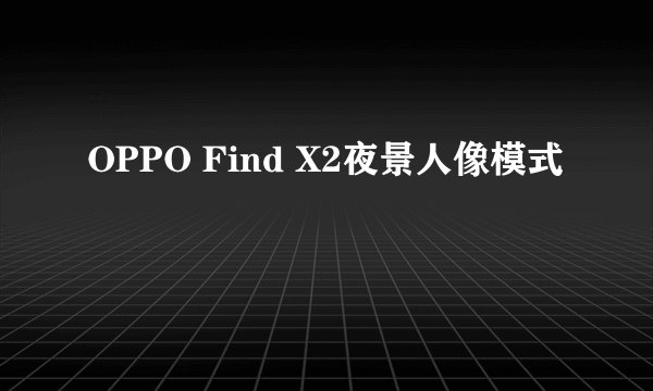 OPPO Find X2夜景人像模式