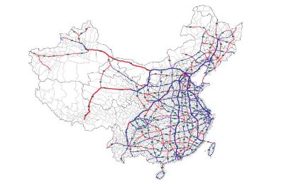 中国高速公路九条南北纵横线图