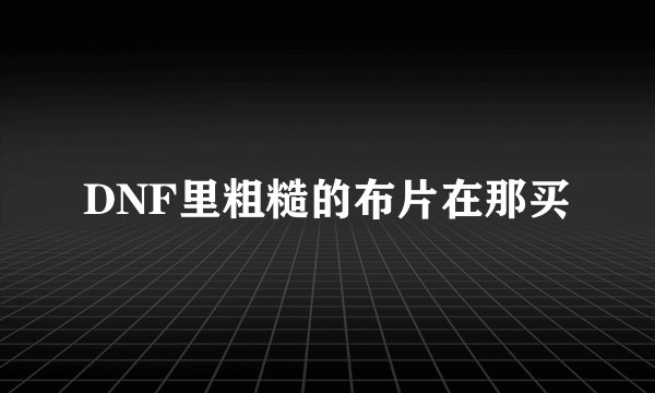 DNF里粗糙的布片在那买