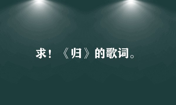 求！《归》的歌词。