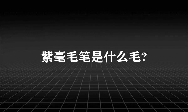 紫毫毛笔是什么毛?