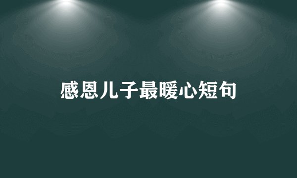 感恩儿子最暖心短句
