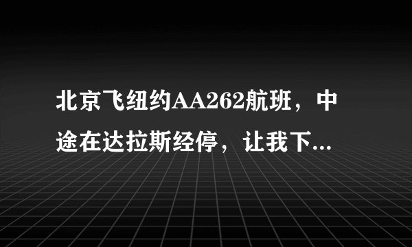 北京飞纽约AA262航班，中途在达拉斯经停，让我下了飞机，我需要去办什么手续吗，行李要拿吗