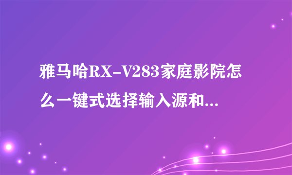 雅马哈RX-V283家庭影院怎么一键式选择输入源和喜爱的设置