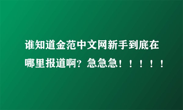 谁知道金范中文网新手到底在哪里报道啊？急急急！！！！！
