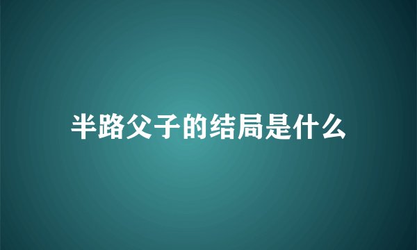 半路父子的结局是什么