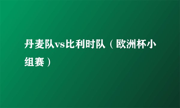 丹麦队vs比利时队（欧洲杯小组赛）