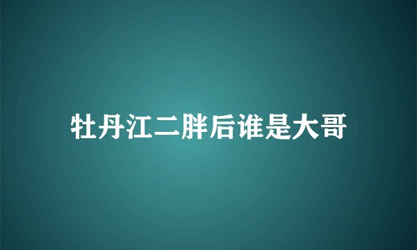 牡丹江二胖后谁是大哥