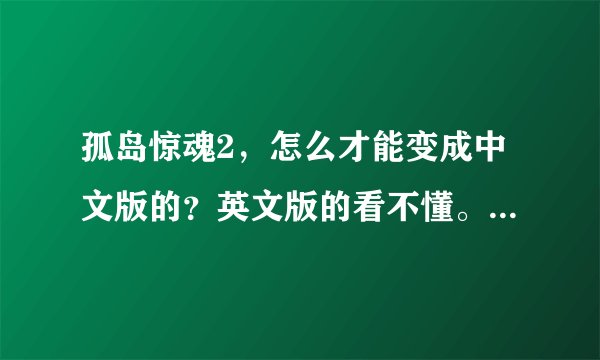 孤岛惊魂2，怎么才能变成中文版的？英文版的看不懂。有没有补丁？QQ297550781，详细聊
