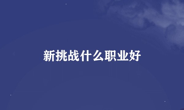 新挑战什么职业好