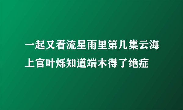 一起又看流星雨里第几集云海上官叶烁知道端木得了绝症