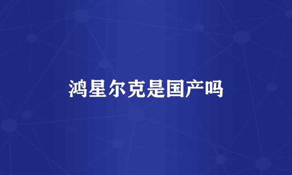 鸿星尔克是国产吗