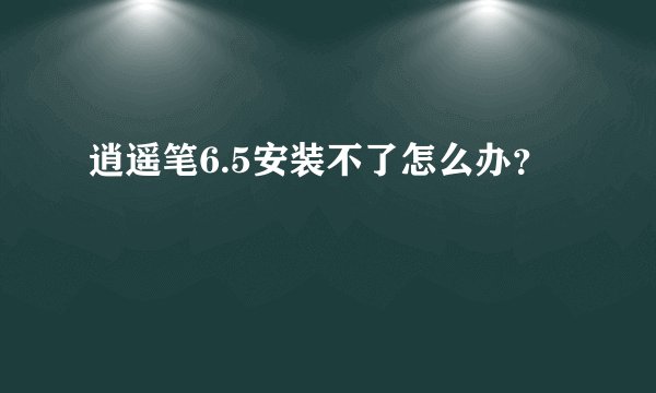 逍遥笔6.5安装不了怎么办？
