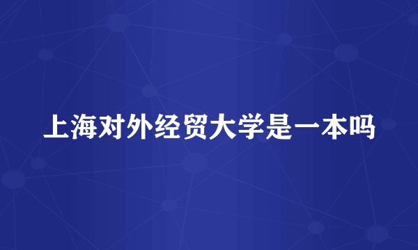 上海对外经贸大学是一本吗