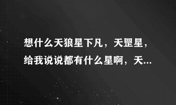 想什么天狼星下凡，天罡星，给我说说都有什么星啊，天狼星为什么就是...