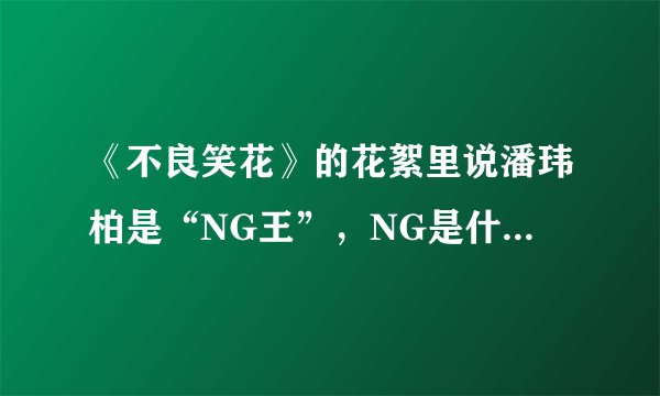 《不良笑花》的花絮里说潘玮柏是“NG王”，NG是什么意思？