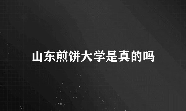 山东煎饼大学是真的吗
